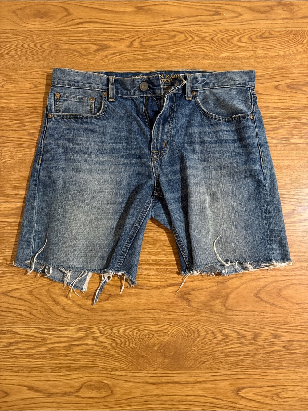 American Eagle Outfitters Distressed Blue Denim Cutoff Shorts